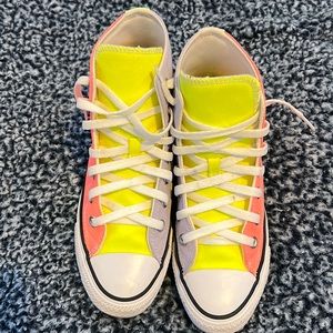 neon color block converse